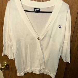 White Cardigan with Button Closure